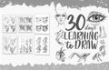 30 days learning how to draw book covers Royalty Free Stock Photo