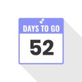 52 Days Left Countdown sales icon. 52 days left to go Promotional banner