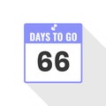 66 Days Left Countdown sales icon. 66 days left to go Promotional banner