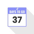 37 Days Left Countdown sales icon. 37 days left to go Promotional banner