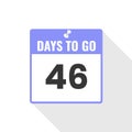 46 Days Left Countdown sales icon. 46 days left to go Promotional banner