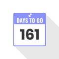 161 Days Left Countdown sales icon. 161 days left to go Promotional banner