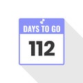 112 Days Left Countdown sales icon. 112 days left to go Promotional banner