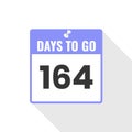 164 Days Left Countdown sales icon. 164 days left to go Promotional banner Royalty Free Stock Photo
