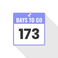 173 Days Left Countdown sales icon. 173 days left to go Promotional banner