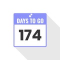 174 Days Left Countdown sales icon. 174 days left to go Promotional banner Royalty Free Stock Photo