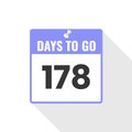 178 Days Left Countdown sales icon. 178 days left to go Promotional banner Royalty Free Stock Photo