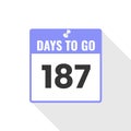 187 Days Left Countdown sales icon. 187 days left to go Promotional banner Royalty Free Stock Photo
