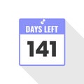 141 Days Left Countdown sales icon. 141 days left to go Promotional banner Royalty Free Stock Photo