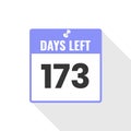 173 Days Left Countdown sales icon. 173 days left to go Promotional banner