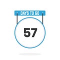 57 Days Left Countdown for sales promotion. 57 days left to go Promotional sales banner