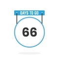 66 Days Left Countdown for sales promotion. 66 days left to go Promotional sales banner