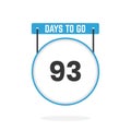 93 Days Left Countdown for sales promotion. 93 days left to go Promotional sales banner