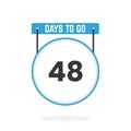 48 Days Left Countdown for sales promotion. 48 days left to go Promotional sales banner