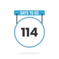 114 Days Left Countdown for sales promotion. 114 days left to go Promotional sales banner