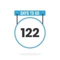 122 Days Left Countdown for sales promotion. 122 days left to go Promotional sales banner
