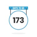 173 Days Left Countdown for sales promotion. 173 days left to go Promotional sales banner