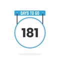 181 Days Left Countdown for sales promotion. 181 days left to go Promotional sales banner