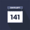 141 Days Left Countdown for sales promotion. 141 days left to go Promotional sales banner Royalty Free Stock Photo