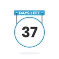 37 Days Left Countdown for sales promotion. 37 days left to go Promotional sales banner