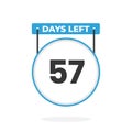 57 Days Left Countdown for sales promotion. 57 days left to go Promotional sales banner