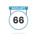 66 Days Left Countdown for sales promotion. 66 days left to go Promotional sales banner