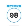 98 Days Left Countdown for sales promotion. 98 days left to go Promotional sales banner