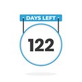 122 Days Left Countdown for sales promotion. 122 days left to go Promotional sales banner