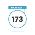 173 Days Left Countdown for sales promotion. 173 days left to go Promotional sales banner