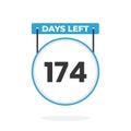 174 Days Left Countdown for sales promotion. 174 days left to go Promotional sales banner Royalty Free Stock Photo
