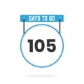 105 Days Left Countdown for sales promotion. 105 days left to go Promotional sales banner