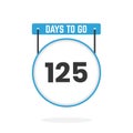 125 Days Left Countdown for sales promotion. 125 days left to go Promotional sales banner