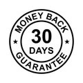 30 days money back guarantee icon vector for graphic design, logo, website, social media, mobile app, UI illustration Royalty Free Stock Photo