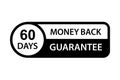 60 days money back guarantee icon vector for graphic design, logo, website, social media, mobile app, UI illustration Royalty Free Stock Photo