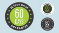 60 Days Money Back Guarantee stamp vector illustration.