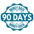 90 days money back label or sticker