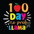 100 days no prob llama svg design