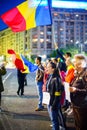 96 days of romanian protest, Bucharest, Romania Royalty Free Stock Photo