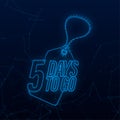 5 Days to go. Countdown timer. Time icon. Count time sale. Vector stock illustration