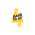 4 days to go last countdown icon. Four days go sale price offer promo deal timer, 4 days only.