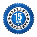 15 Days Warranty Badge Isolated Royalty Free Stock Photo