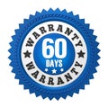 60 Days Warranty Badge Isolated Royalty Free Stock Photo