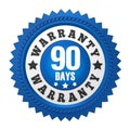 90 Days Warranty Badge Isolated Royalty Free Stock Photo