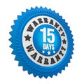 15 Days Warranty Badge Isolated Royalty Free Stock Photo