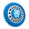 30 Days Warranty Badge Isolated Royalty Free Stock Photo