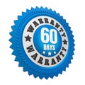60 Days Warranty Badge Isolated Royalty Free Stock Photo