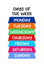 Days of The Week Educational Wall Art Poster