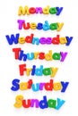 Days of the week in letter magnets Royalty Free Stock Photo