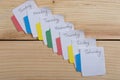 The days of the week - the paper stickers attached to the board is Royalty Free Stock Photo