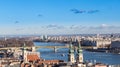 Dayshot at Danube river panoramic city view Royalty Free Stock Photo